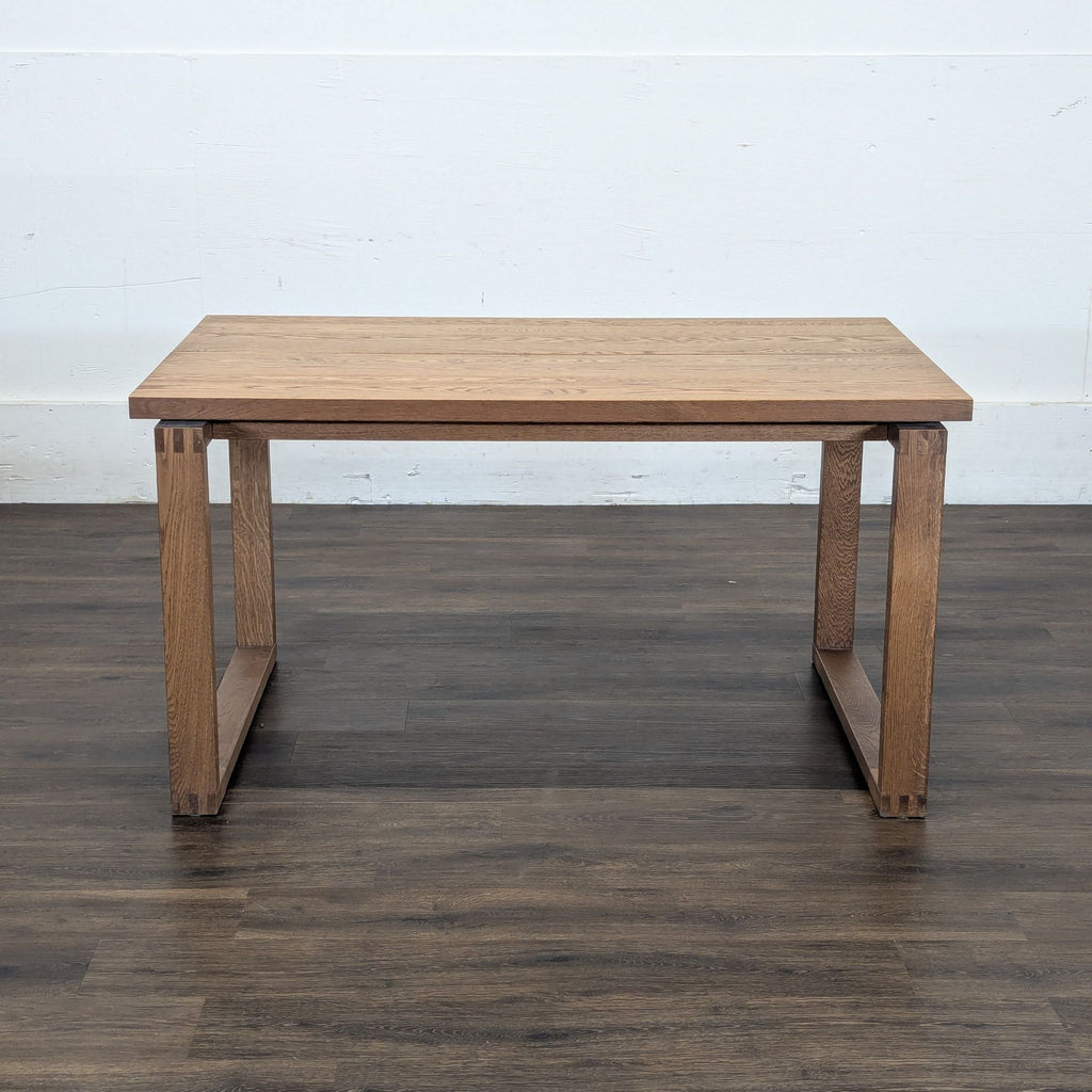 3. IKEA MÖRBYLÅNGA / GRÖNSTA dining table alone, featuring a rectangular wood surface and modern box legs.