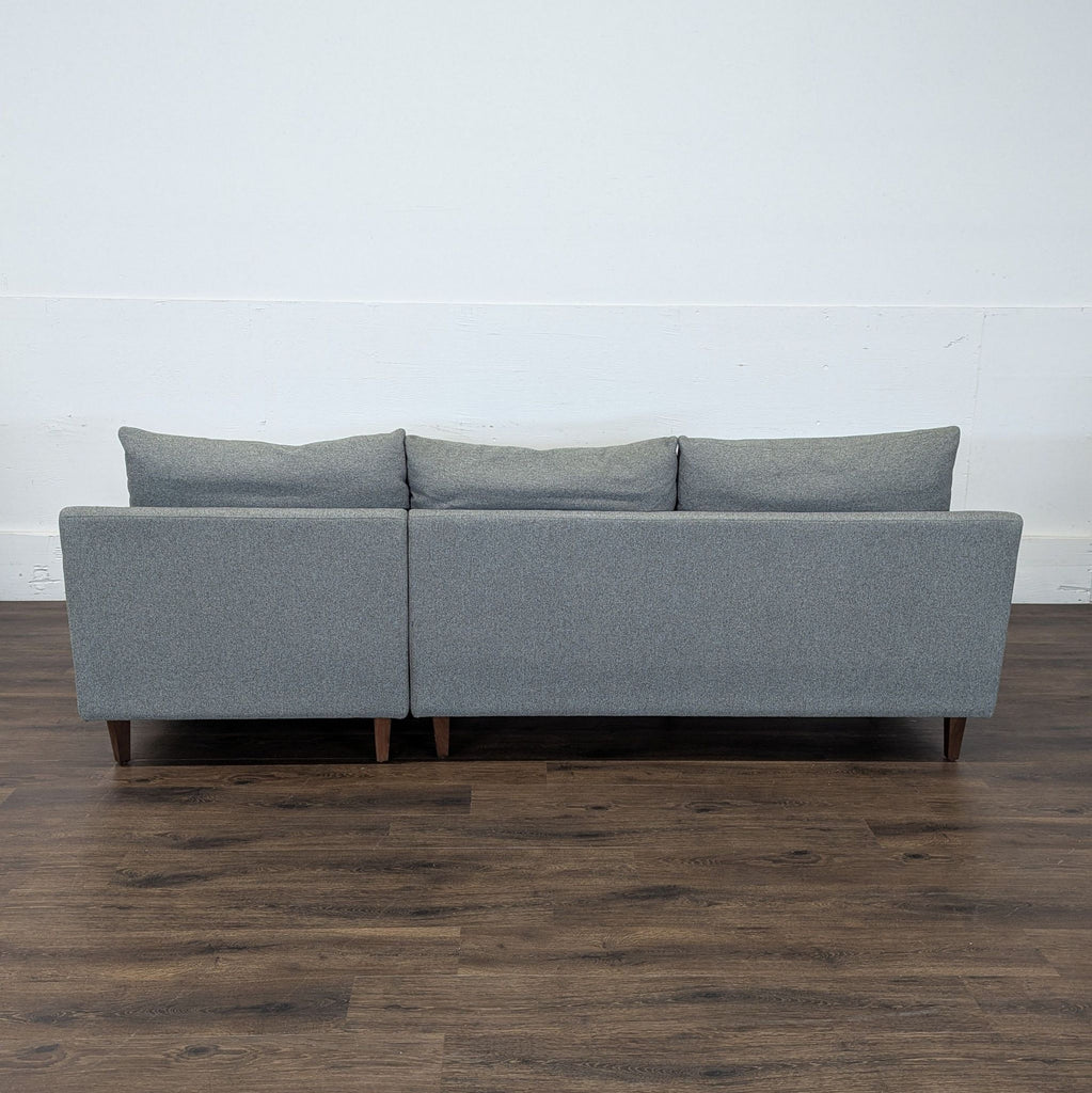 Sloan couch with left chaise. 100” width, standard chaise length. Heather fabric, double down blend cushions. Great condition.