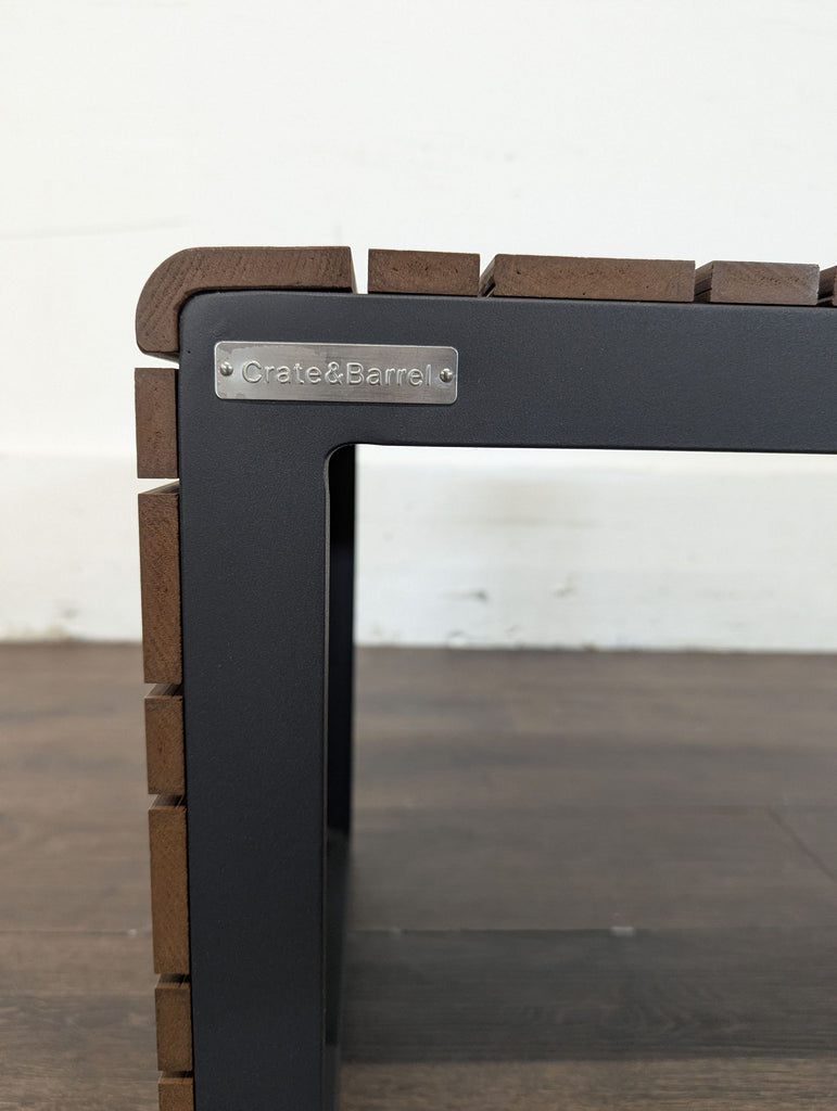 Crate and Barrel Rocha II Outdoor Modern Wood and Metal Side Table