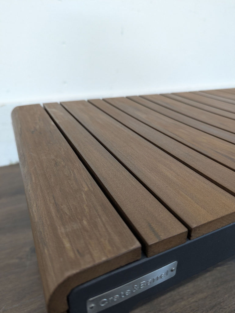 Crate and Barrel Rocha II Outdoor Modern Wood and Metal Side Table