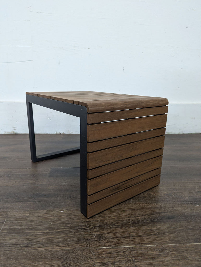 Crate and Barrel Rocha II Outdoor Modern Wood and Metal Side Table