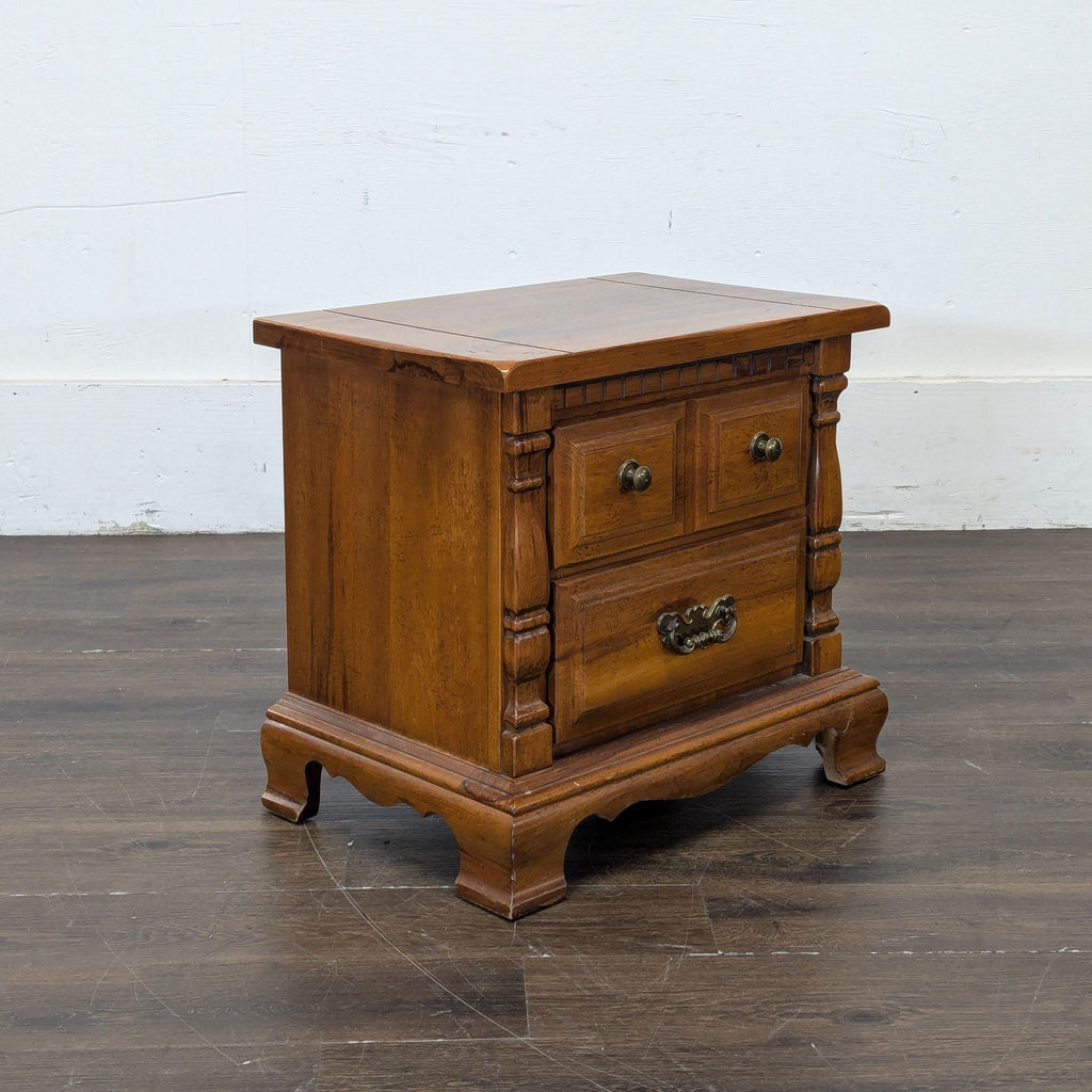 3. A 46-year-old maple end table by Sumter; traditional style and warm wood finish.
