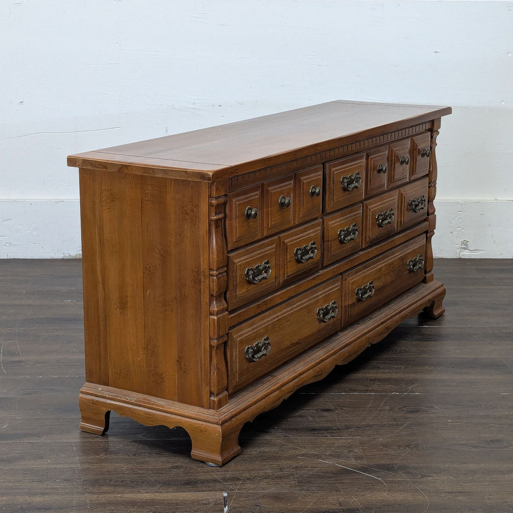46-year-old Sumter maple dresser features sturdy build and elegant, timeless detailing.