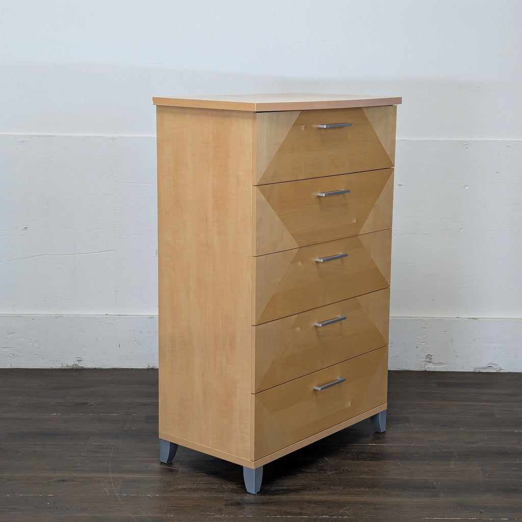 2. White dresser featuring a minimalist design and ample storage space.