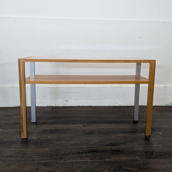 1. Danish modern Gangso Mobler side table with ceramic-tiled top, featuring clean lines and natural wood.