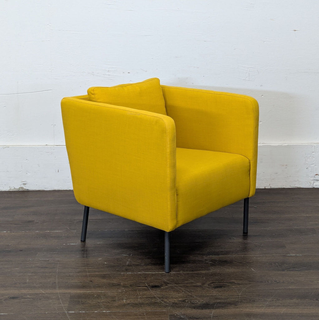 2. Elegant contemporary lounge seating with soft fabric, designed for comfort and style in lounge areas.