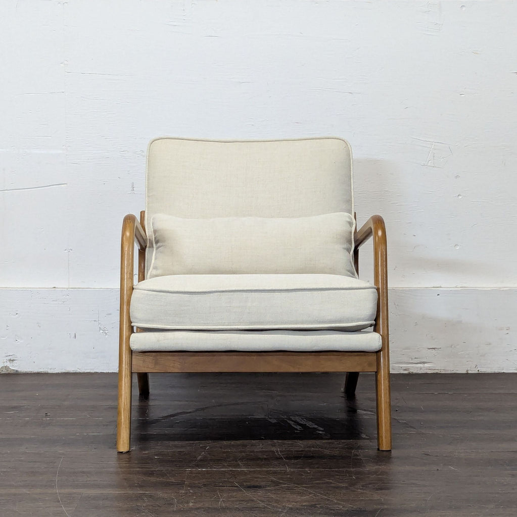 2. Stylish George Oliver lounge seat with tufted fabric and minimalist design, ideal for living rooms.