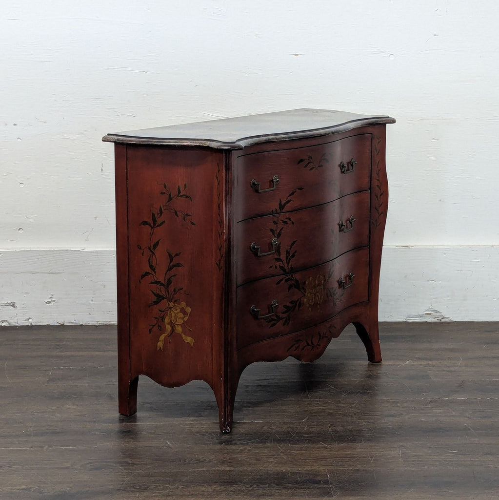 3. Vintage Drexel Heritage dresser, hand-painted with artistic accents, categorized under Dressers.