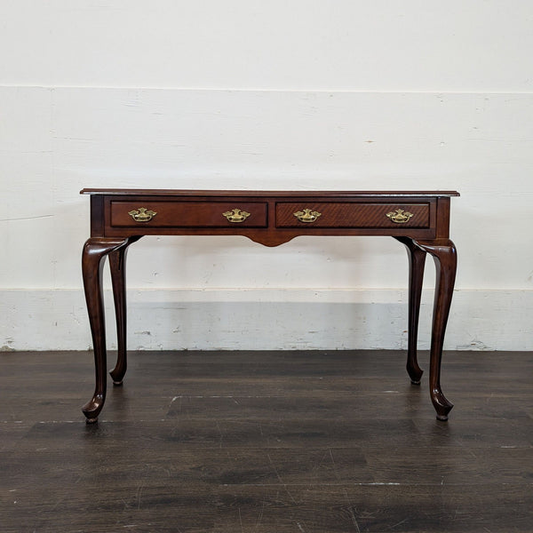 Queen Anne Style Two Drawer Console Table