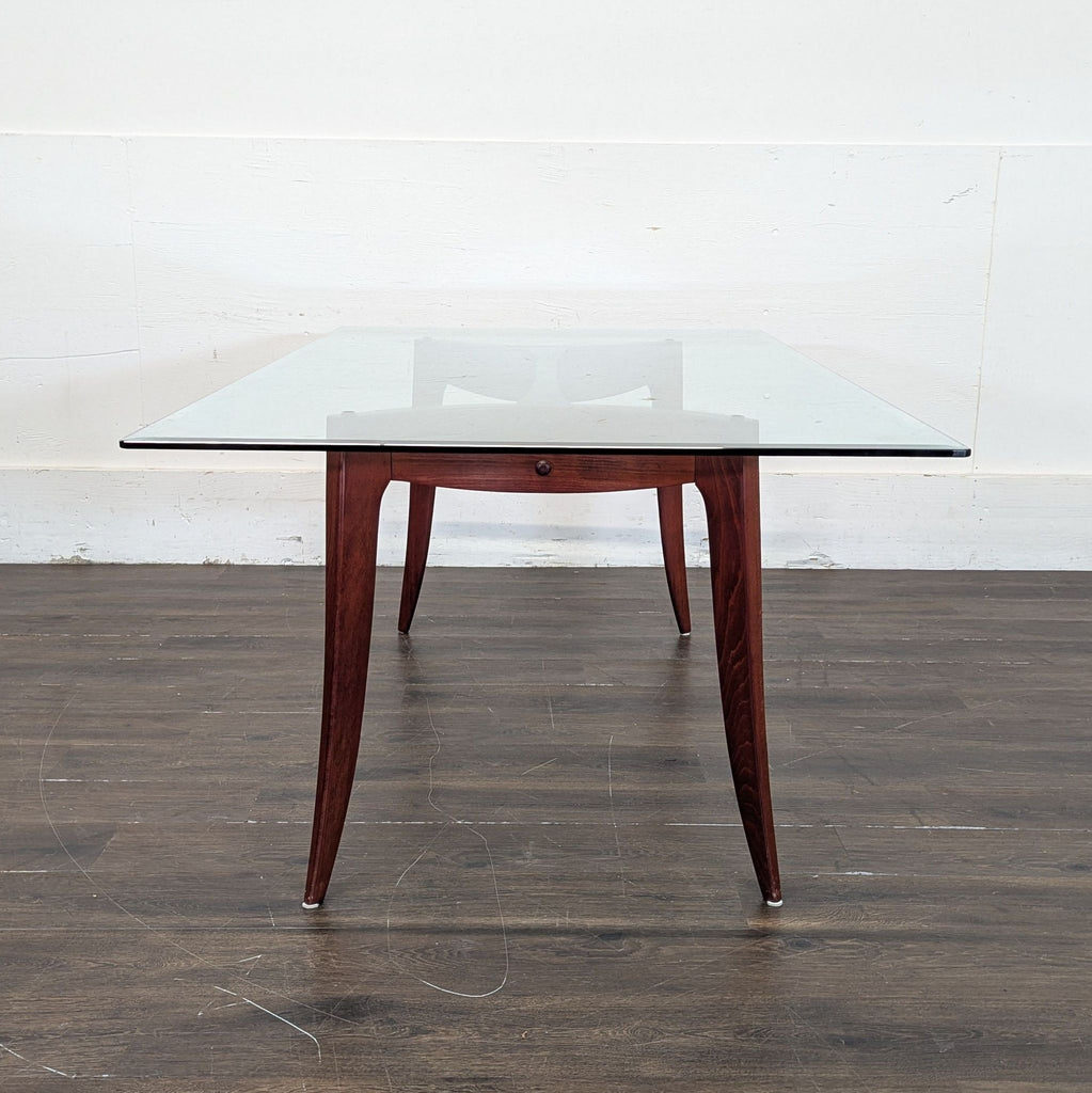 Glass Dining Table
6 Matching chairs (2 with arms, 4 no arms)