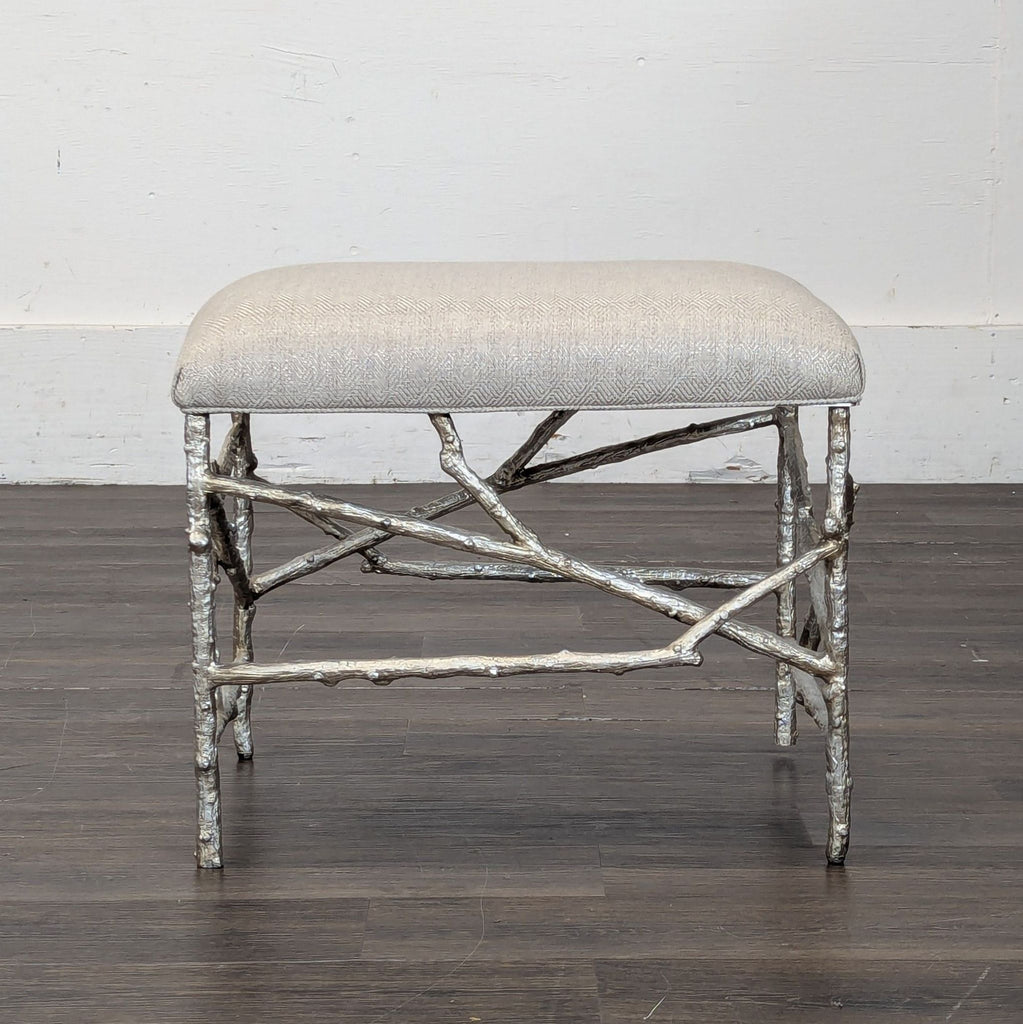 1. John-Richard bench with metallic, branch-like frame and light upholstered seat, category Stools, Ottomans & Benches.
