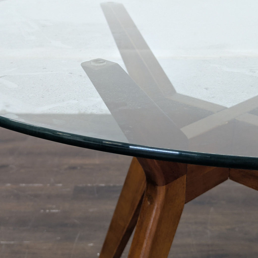 Round glass table with legs