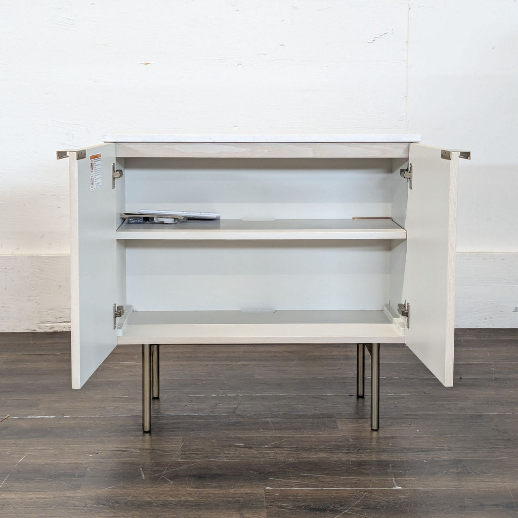3. Contemporary West Elm cabinet, 2022 edition, with elegant finish and ample storage space.
