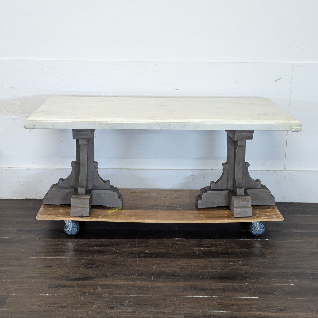 Restoration Hardware (RH) St. James Marble-Top Rectangular Dining Table Set