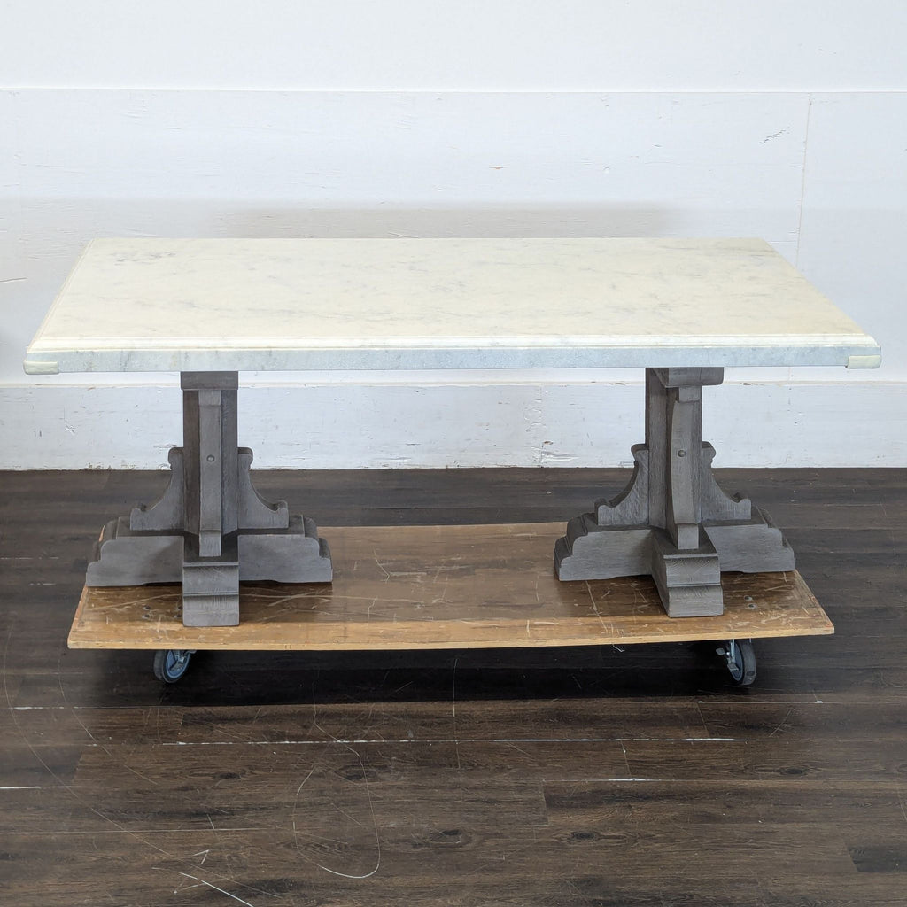 Restoration Hardware (RH) St. James Marble-Top Rectangular Dining Table Set