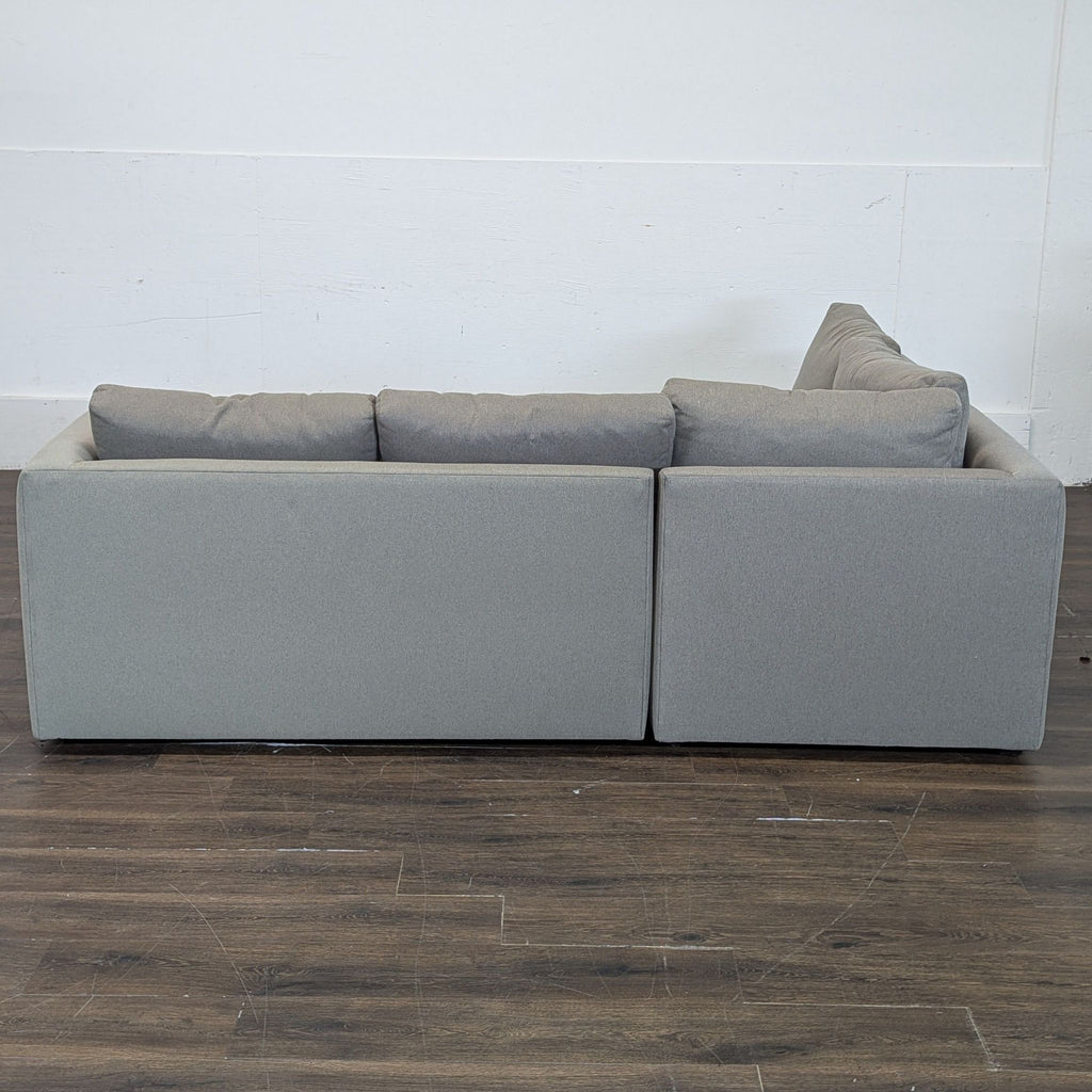 Room & Board sectional with pull out ottoman and under storage