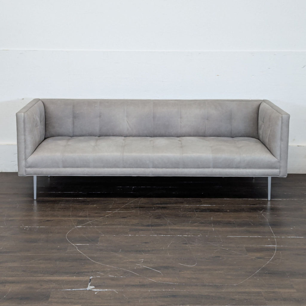 2. Room & Board Wynwood 90-inch grey 3-seater sofa upholstered in Annata leather.  