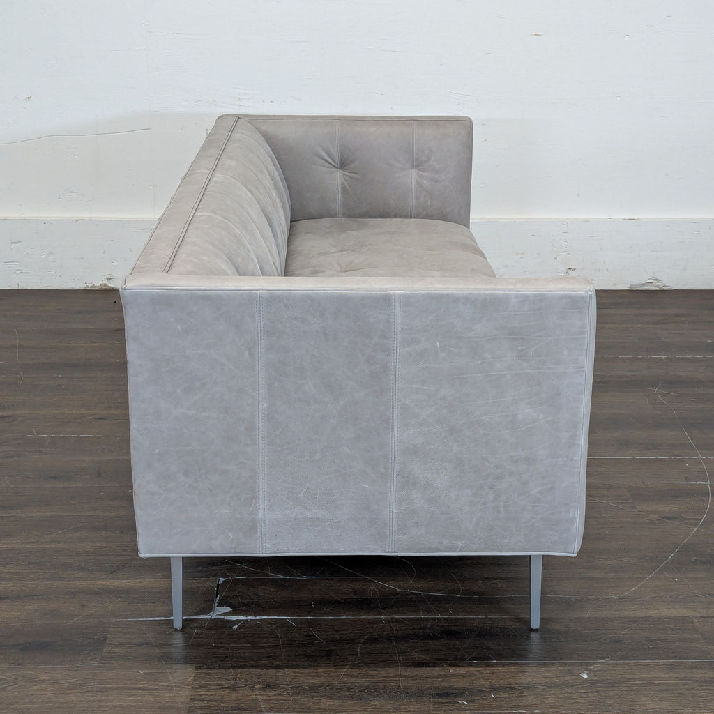 Room & Board Wynwood 90” leather couch in Annata Grey.  Original Price $3200.