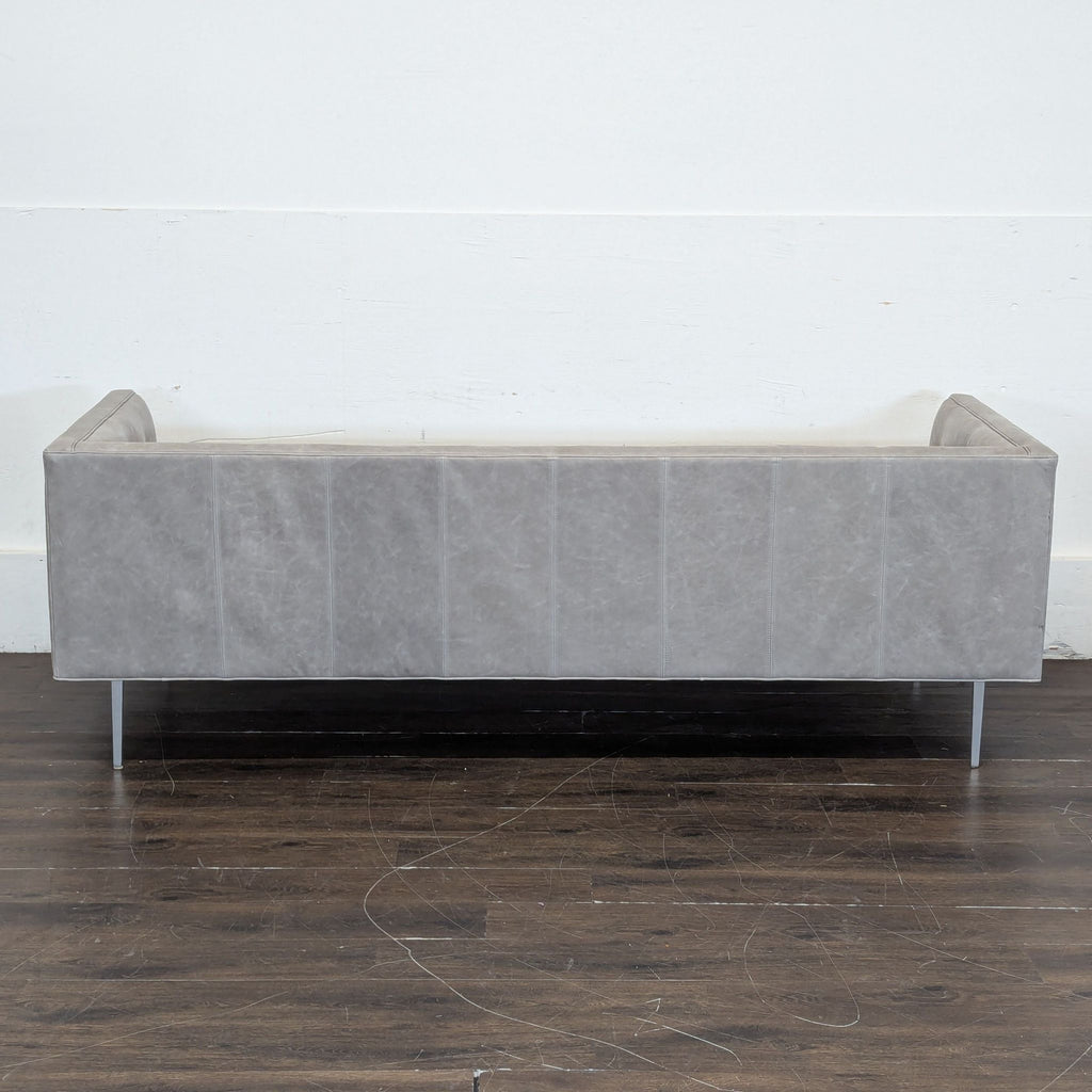 Room & Board Wynwood 90” leather couch in Annata Grey.  Original Price $3200.