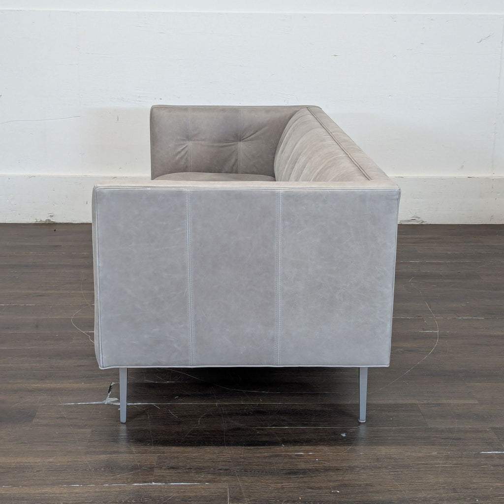 Room & Board Wynwood 90” leather couch in Annata Grey.  Original Price $3200.