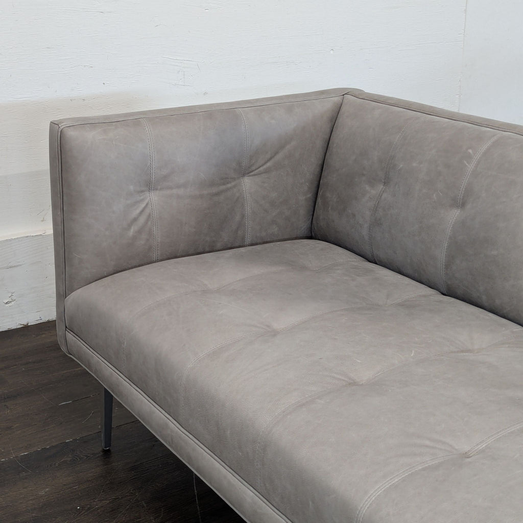 Room & Board Wynwood 90” leather couch in Annata Grey.  Original Price $3200.