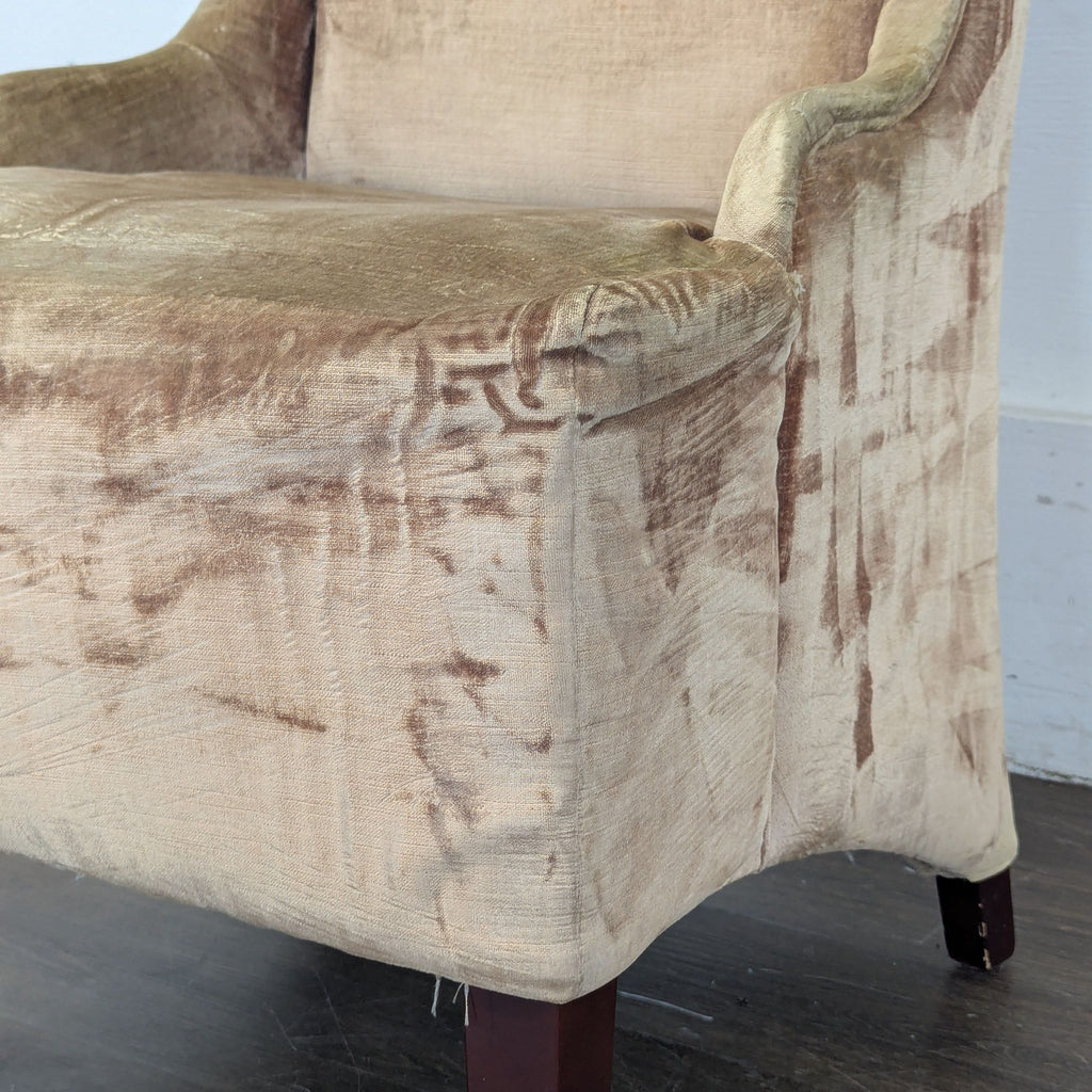 Set of 8 dining room chairs, champagne color velvet, wood legs
3 Large beanbags 1 gray, two cream color