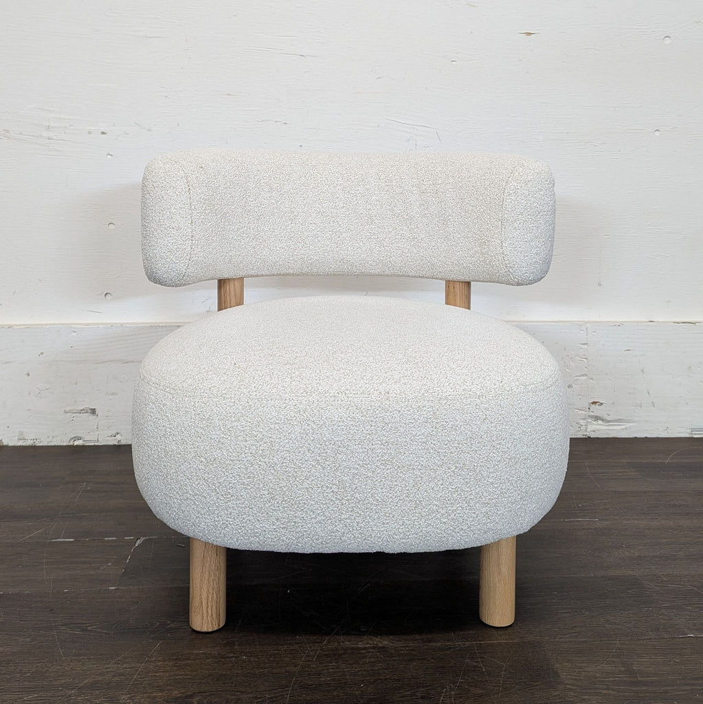 IKEA Stockholm 2025 armchair in Djurmo gray-white upholstery, lounge category, shown clean and well-maintained.