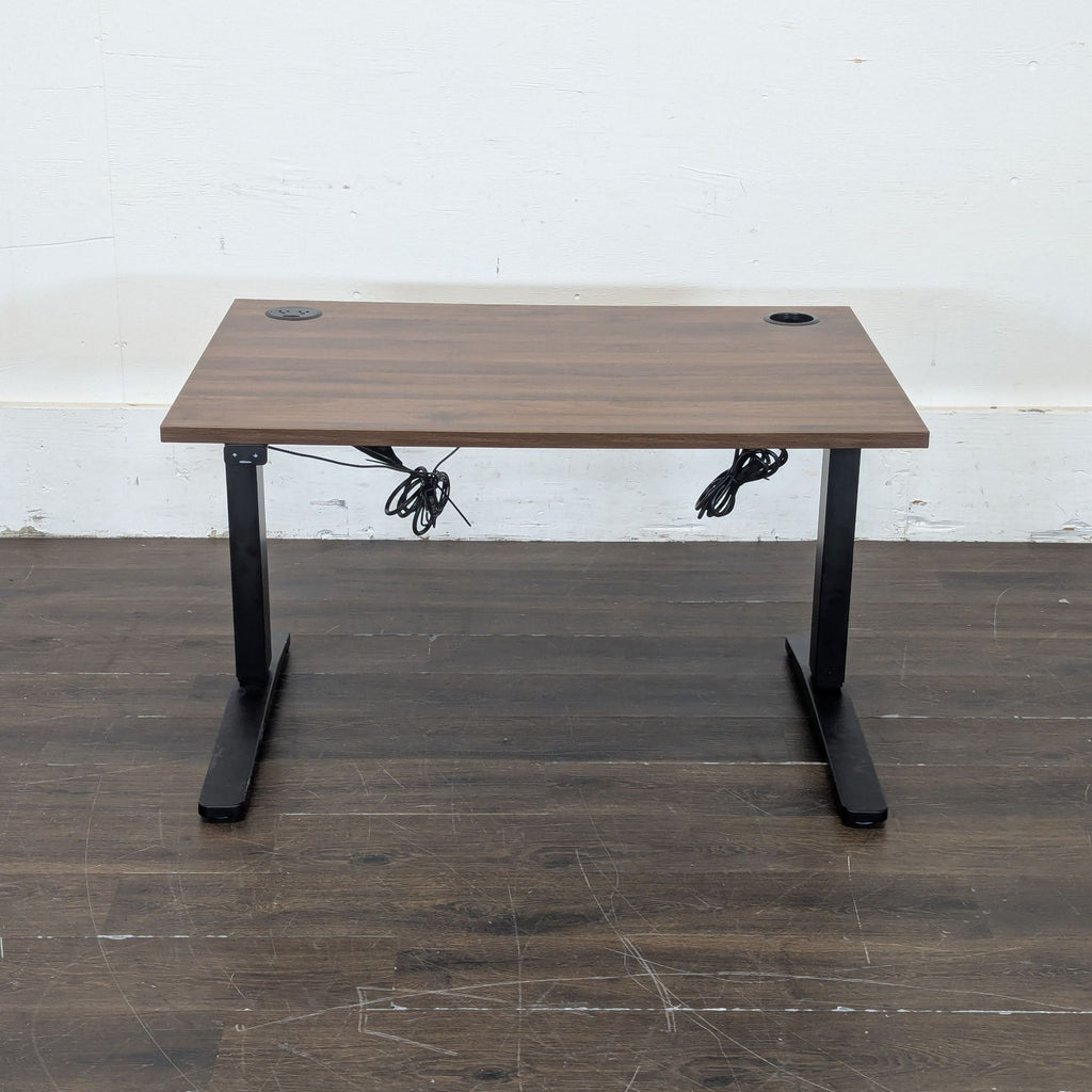 Walnut finish Uplift desk tabletop, rectangular 48"x24" laminate, suitable for office use, category: desks.  