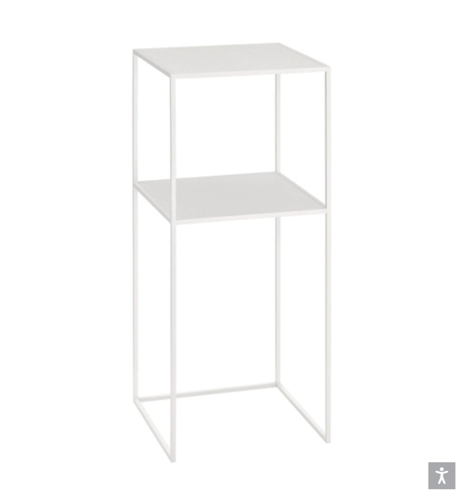 Minimalist white powder coated steel stand with two open shelves from 2Modern, category Other.