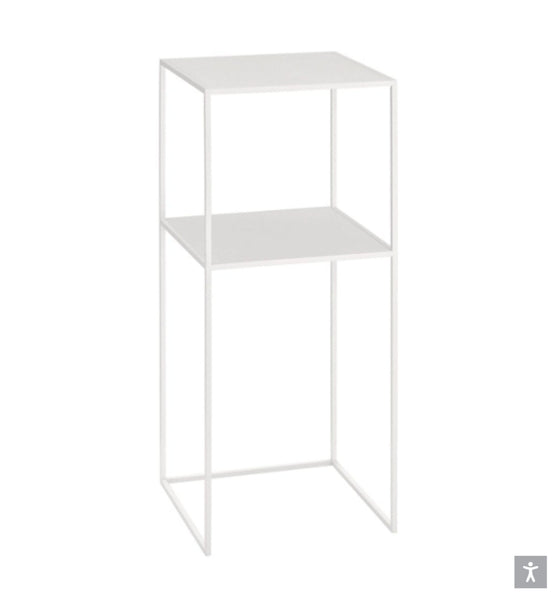 Minimalist white powder coated steel stand with two open shelves from 2Modern, category Other.