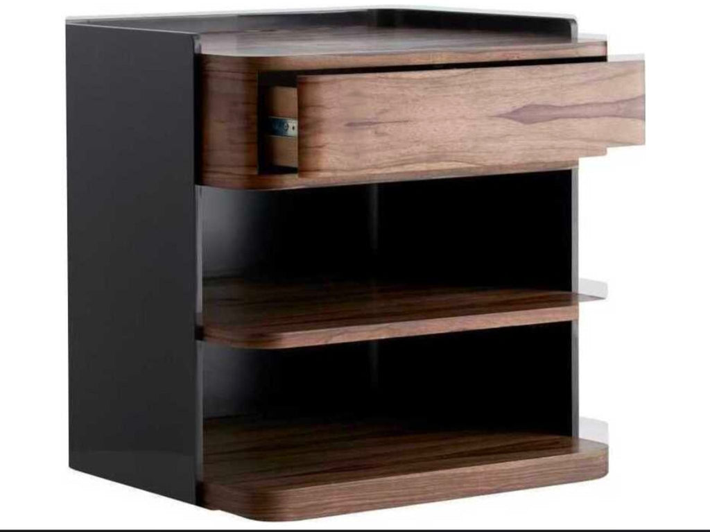 2. Reperch side & console table featuring an open wood drawer and two spacious shelves.