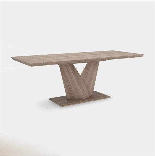 Certainly! However, I don’t see any images attached or a full description provided. Please upload the images or include the full description of the dining table so I can craft accurate alt text for you.