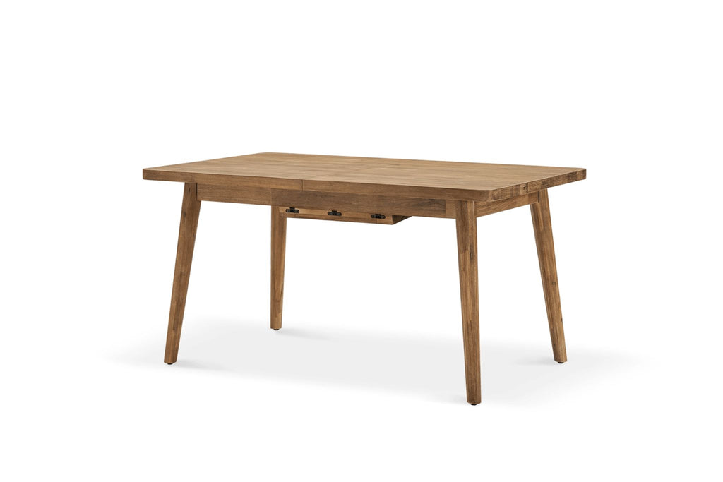 3. Angled view of the Reperch wooden dining table with visible sturdy legs and minimalist style.
