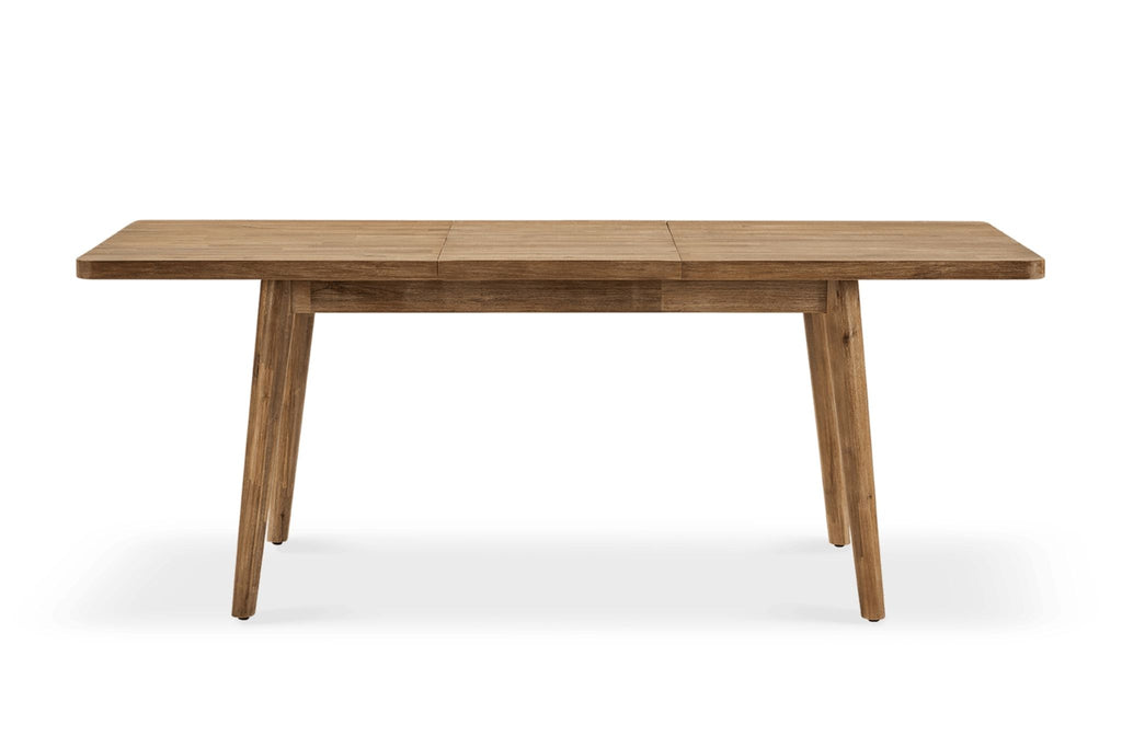 1. Rectangular wooden Reperch dining table with angled legs, viewed from the front against a white background.  