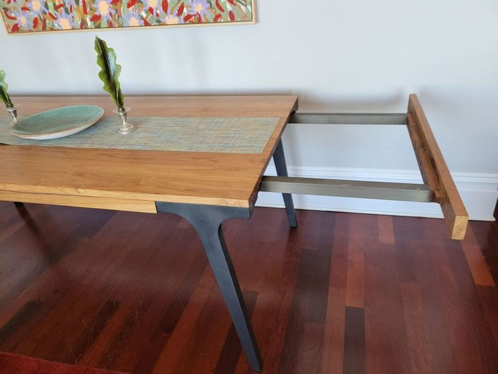 Crate & Barrel Lakin Oak Wood Extendable Dining Table