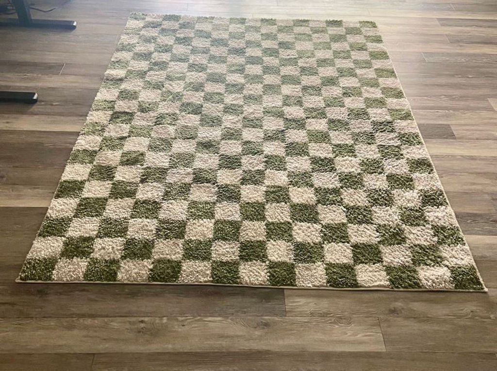 Livabliss Fossay Checkerboard Rug in 5'2" x 7', modern pattern for contemporary living spaces.  