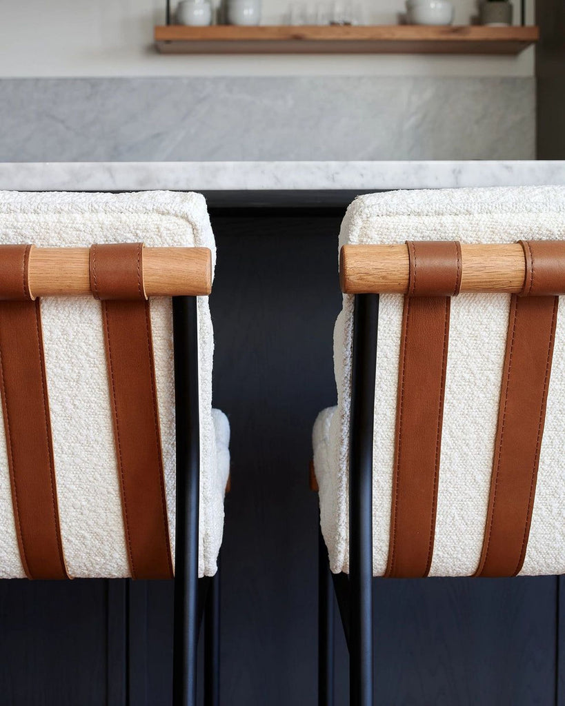 the leather bar stools are made from leather.