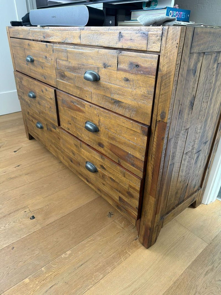 Certainly! Since you mentioned "these images," but haven't provided any images or a full description, I'll draft three generic, distinct alt texts for a dresser category, each under 100 characters: