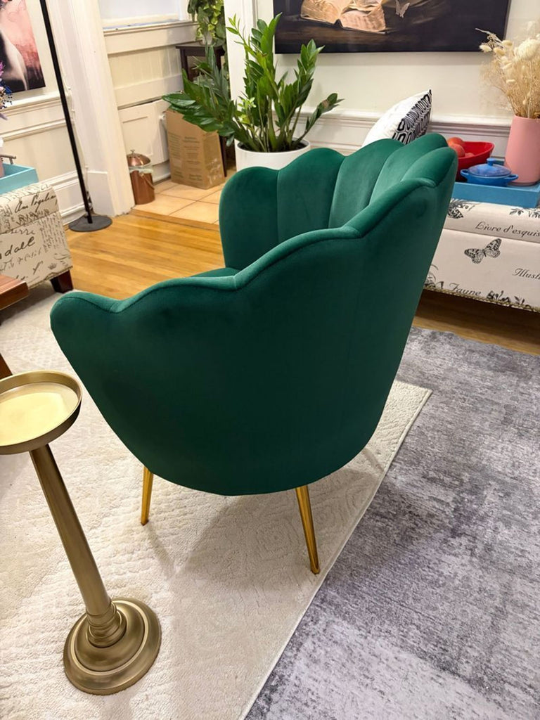 I have an emerald velvet accent chair I bought from Wayfair approximately 6 months ago for $199.99 + tax. It’s in excellent condition in a smoke-free home and has seen light use. I no longer have the original packaging, but I do have the original rec