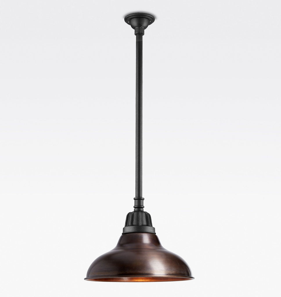 Rejuvenation Carson Rod Pendant Light, 16" wide shade, color: copper penny, NEW, IN BOX.  2 of these.