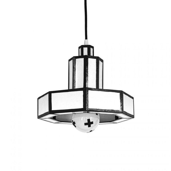 a black and white photo of a light fixture