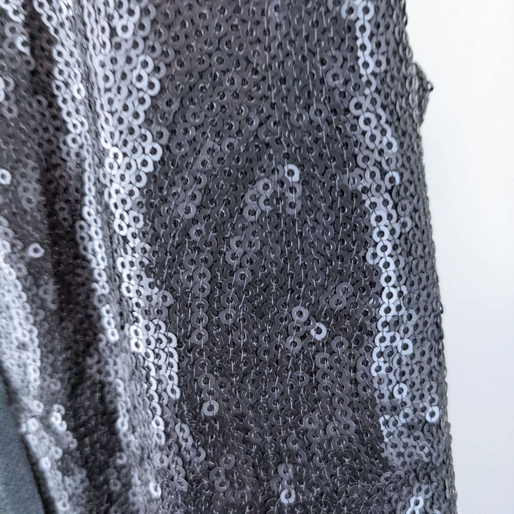 Cut25 by Yigal Azrouel dress detail showing texture of black sequins.