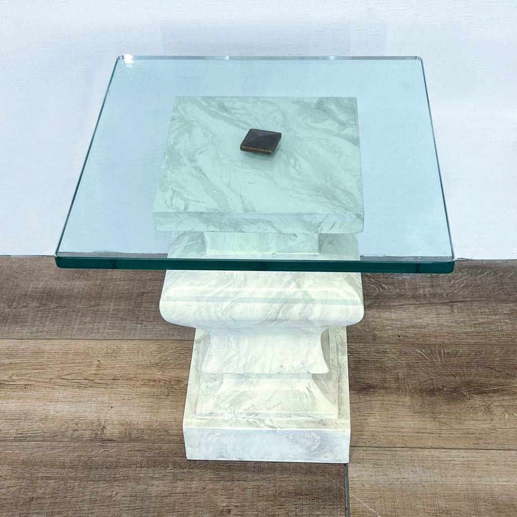 Marble and Glass End Table