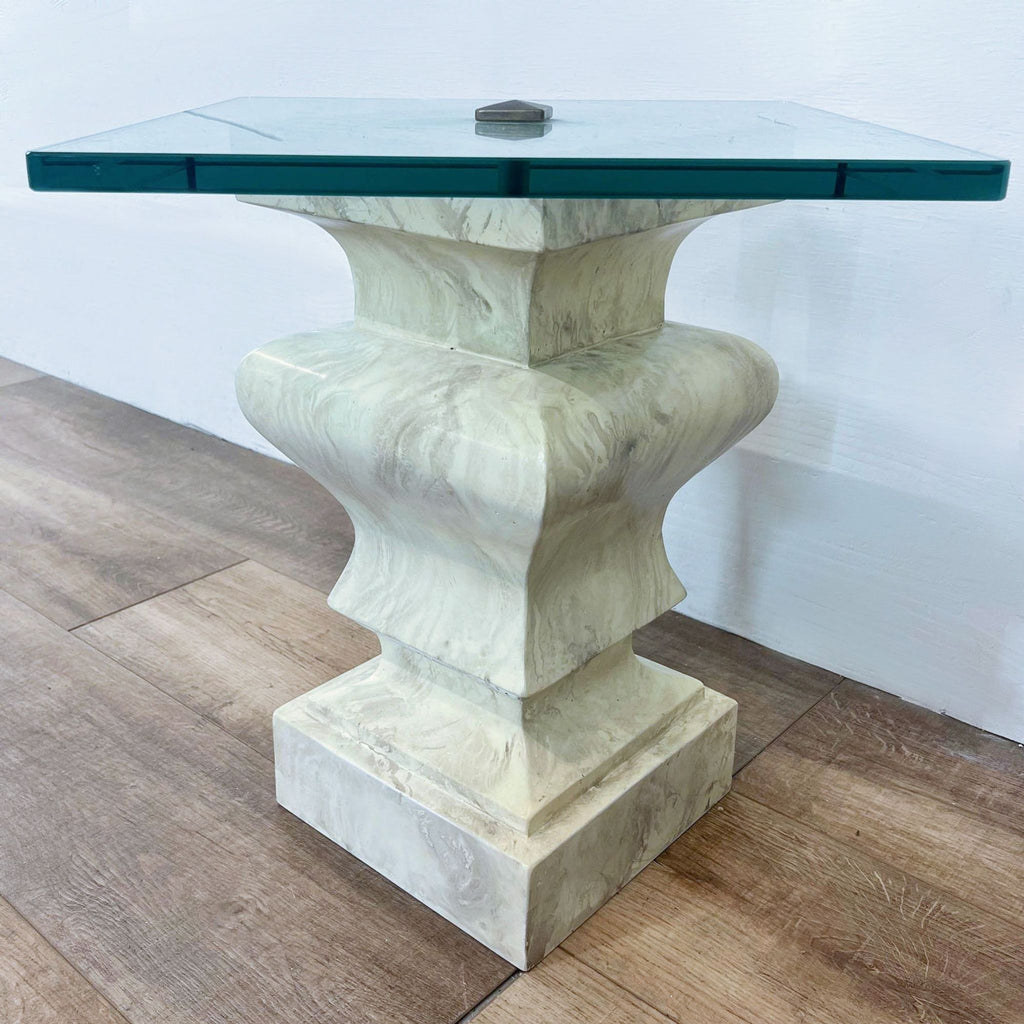 Marble and Glass End Table