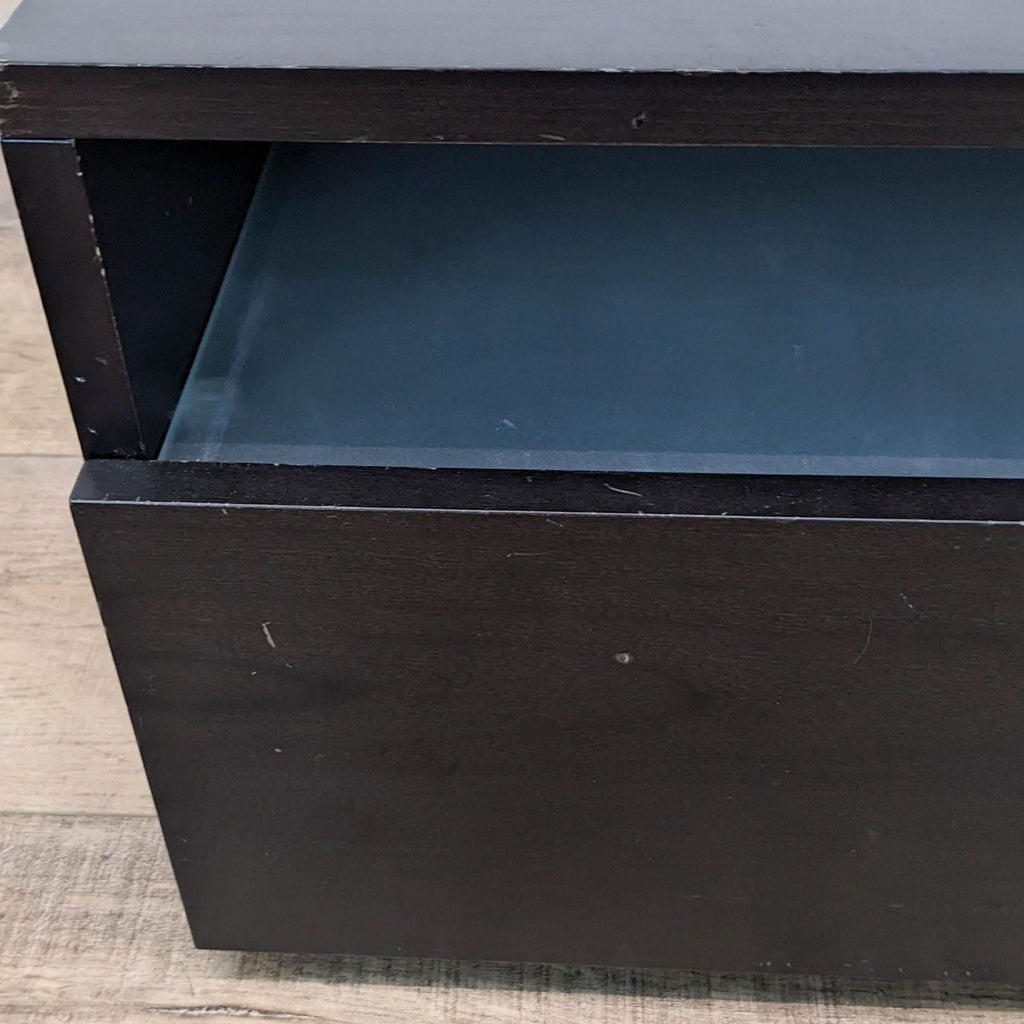 One Drawer Nightstand with Glass Shelf