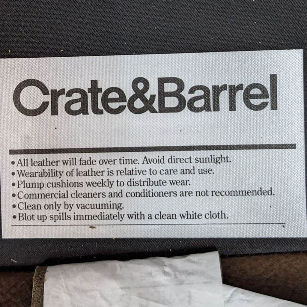 Crate & Barrel Barrett ll Leather Track Arm Swivel Chair