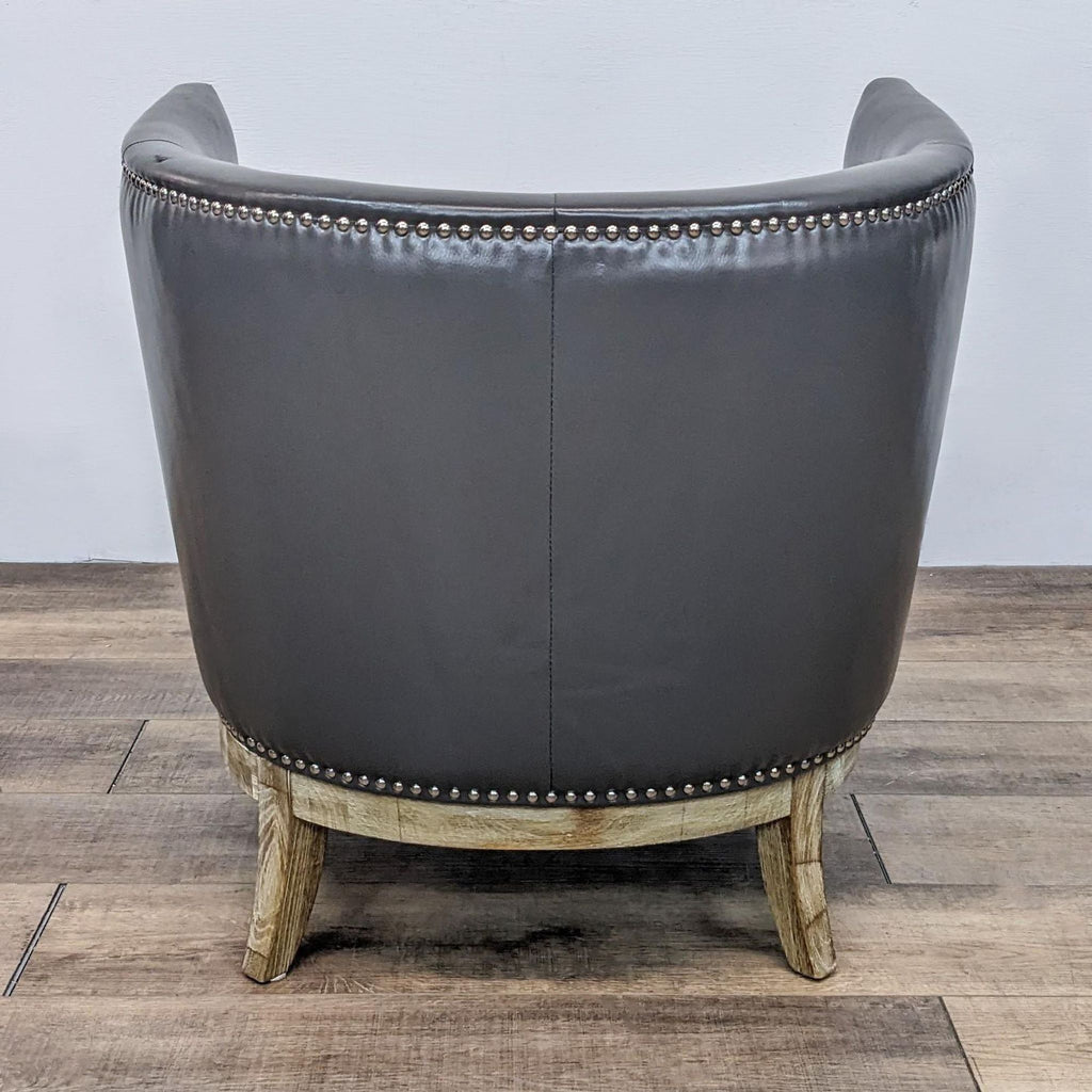 Leather Contemporary Barrel Chair