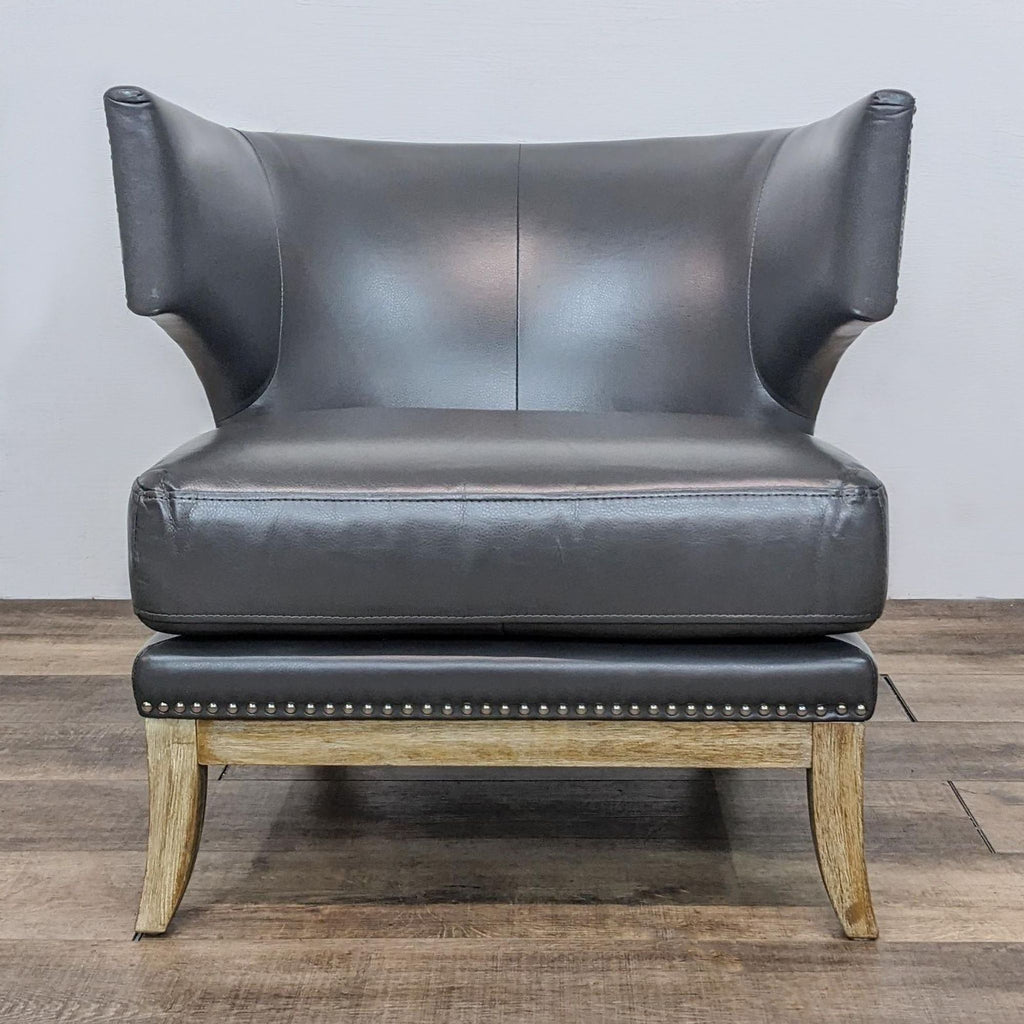 Leather Contemporary Barrel Chair