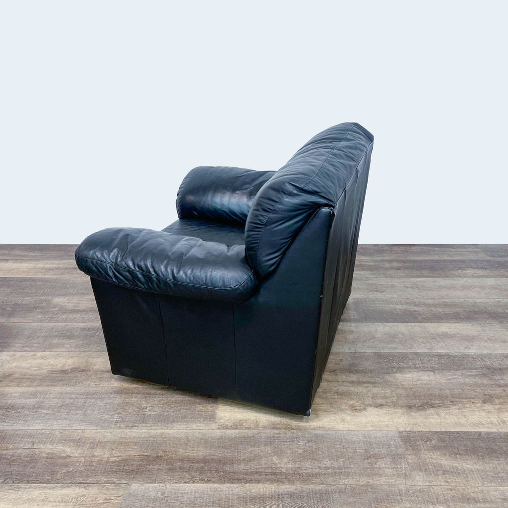Plush Black Leather Armchair