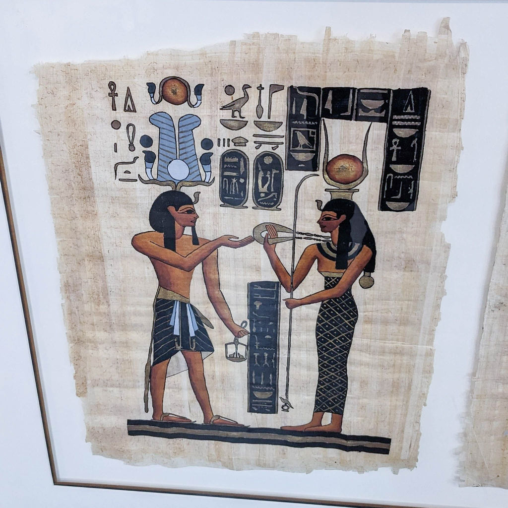 Vintage Egyptian Paintings on Papyrus
